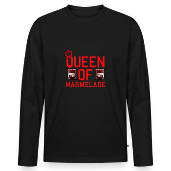 Koenigin der Marmelade - Männer Premium Bio Langarmshirt - Schwarz - Vorne - Nico (187cm)