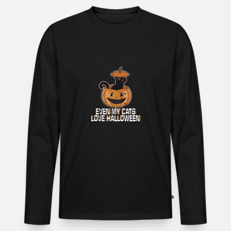 Halloween - Männer Premium Bio Langarmshirt - Schwarz