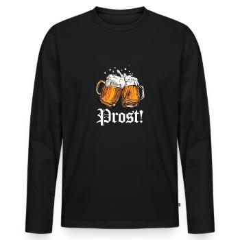Prost - T-shirt manches longues Premium bio Homme - noir - Devant - Nico (187cm)