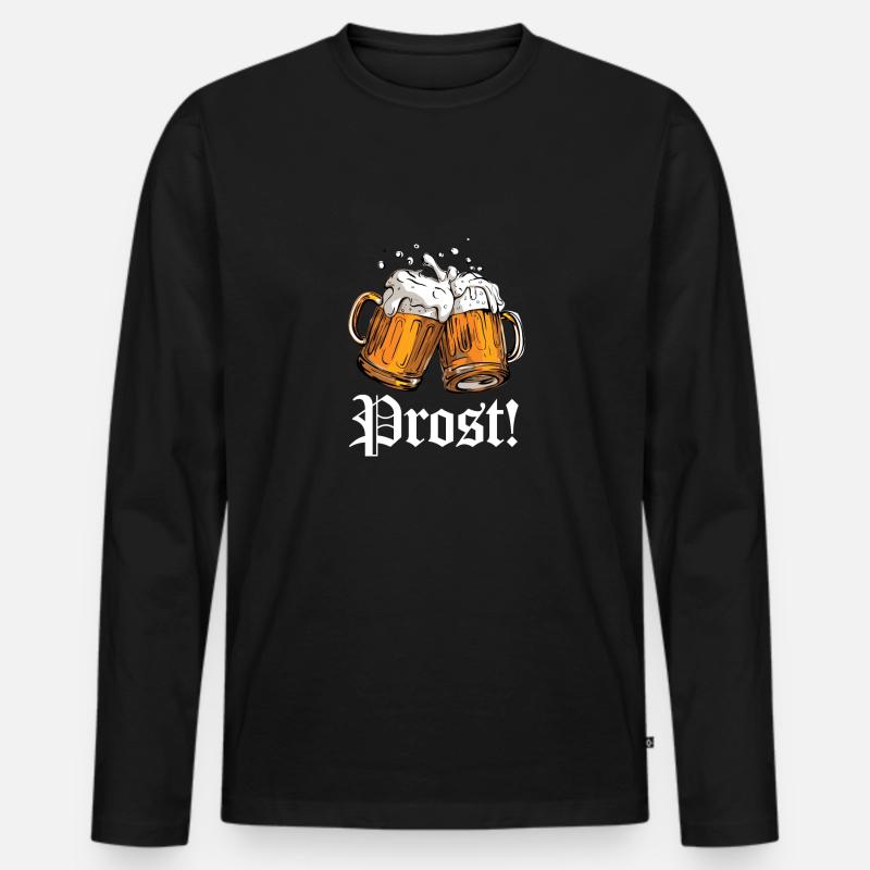 Prost - Männer Premium Bio Langarmshirt - Schwarz