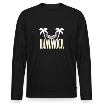 Hängematte - Männer Premium Bio Langarmshirt - Schwarz - Vorne - Nico (187cm)