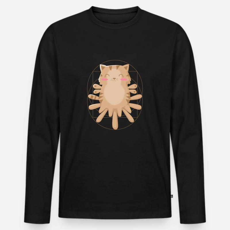 Katze Anatomie Wissenschaft Kunst - Männer Premium Bio Langarmshirt - Schwarz