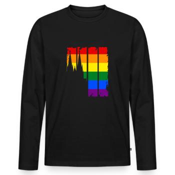 LGBT Gay Pride Love Cologne Cologne Cathedral CSD - Men's Premium Organic Long Sleeve Shirt - black - Front - Nico (187cm)