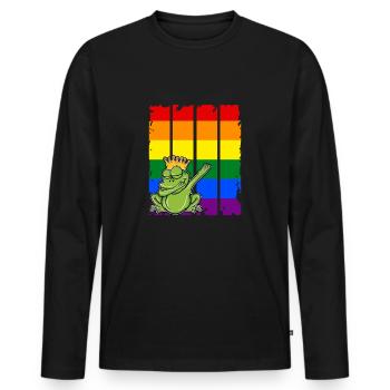 LGBT Frog Gay Pride Queer Gay Lesbian - Men's Premium Organic Long Sleeve Shirt - black - Front - Nico (187cm)