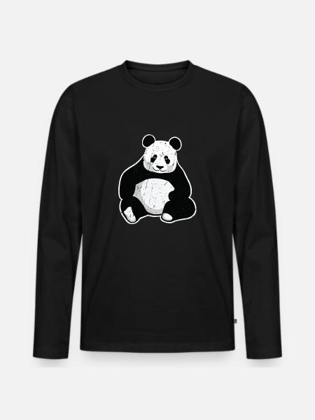 Great Panda Giant Panda - Men's Premium Organic Long Sleeve Shirt - black