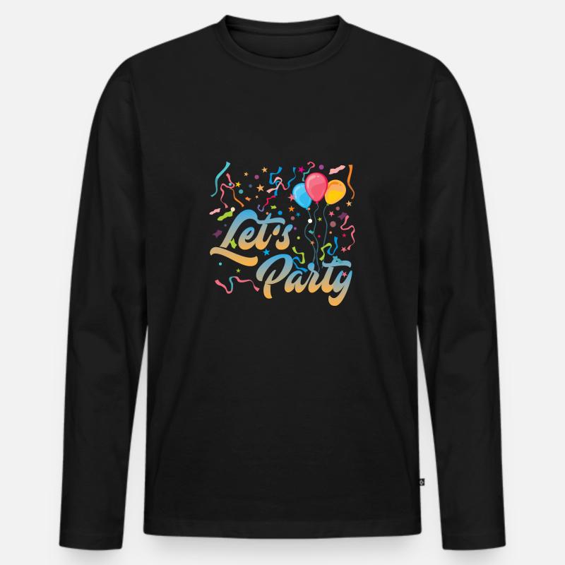 Let s Party - Männer Premium Bio Langarmshirt - Schwarz