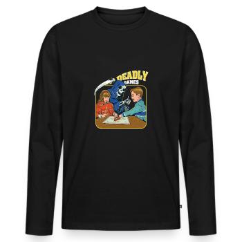 Jeux mortels, jeux mortels - T-shirt manches longues Premium bio Homme - noir - Devant - Nico (187cm)