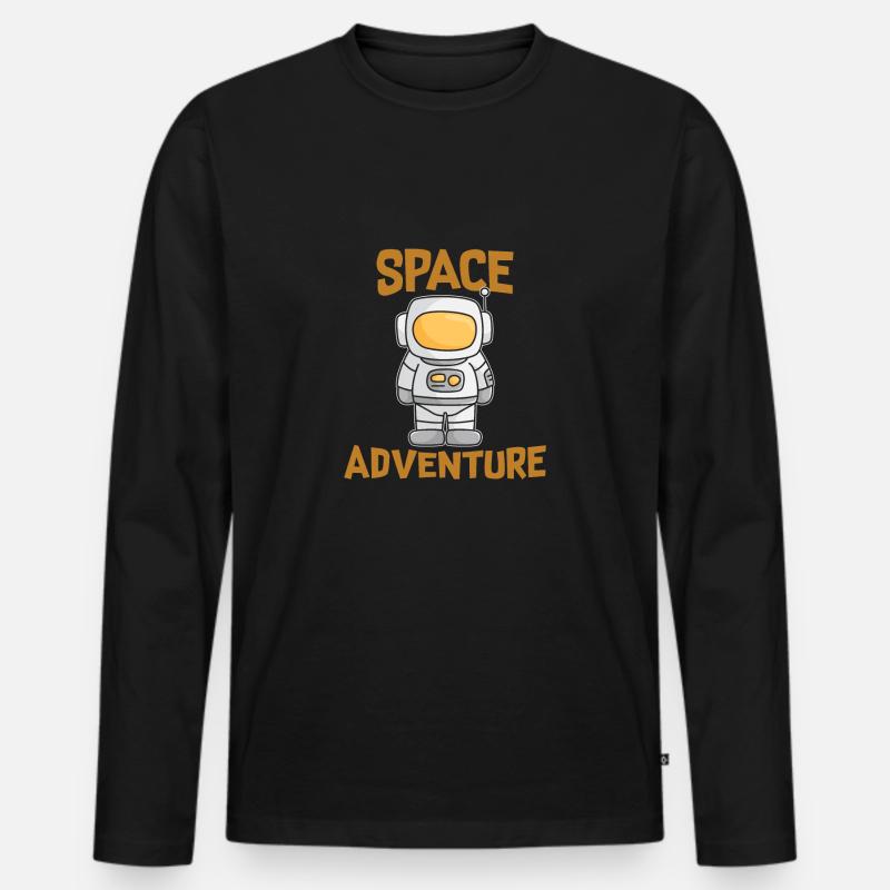 Raumfahrt - Männer Premium Bio Langarmshirt - Schwarz
