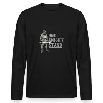 Moyen Age - T-shirt manches longues Premium bio Homme - noir - Devant - Nico (187cm)