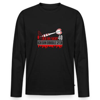 darts Dartspieler Geschenkidee 40er Geburtstag - Männer Premium Bio Langarmshirt - Schwarz - Vorne - Nico (187cm)