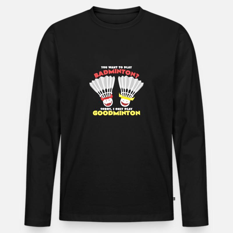 Badminton - Männer Premium Bio Langarmshirt - Schwarz