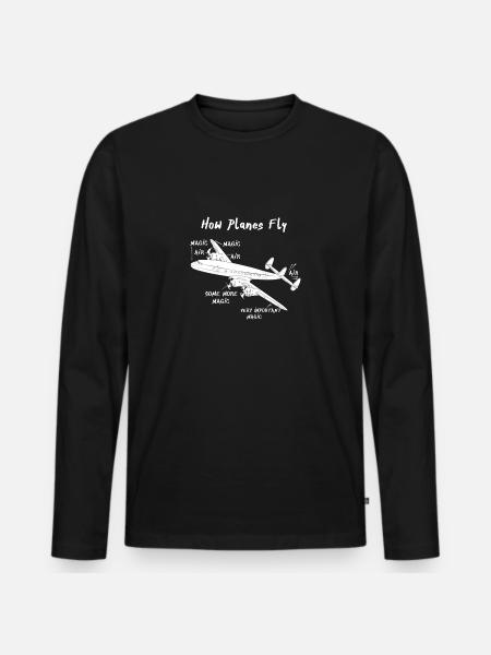 How planes fly - Men's Premium Organic Long Sleeve Shirt - black