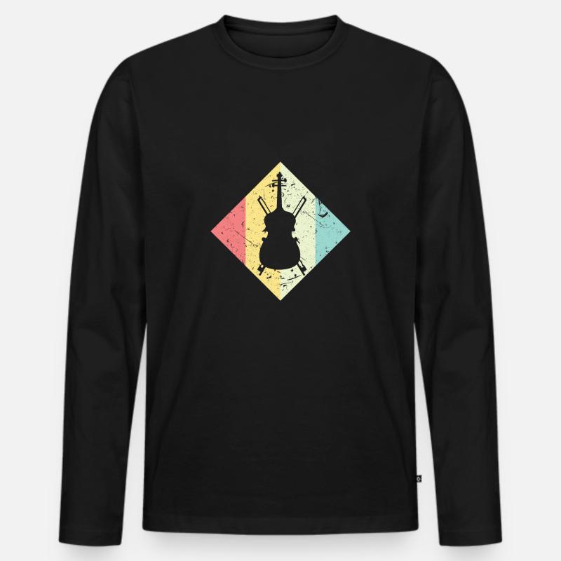 Kontrabass - Männer Premium Bio Langarmshirt - Schwarz