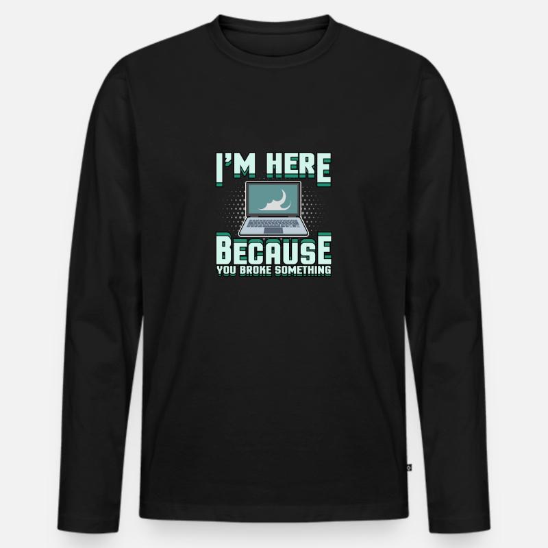 Tech support Computerproblem Bug Informatiker - Männer Premium Bio Langarmshirt - Schwarz