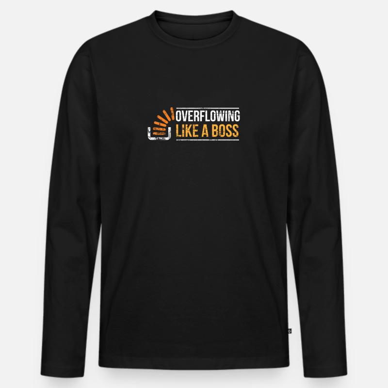 Stackoverflow Programmierer - Männer Premium Bio Langarmshirt - Schwarz
