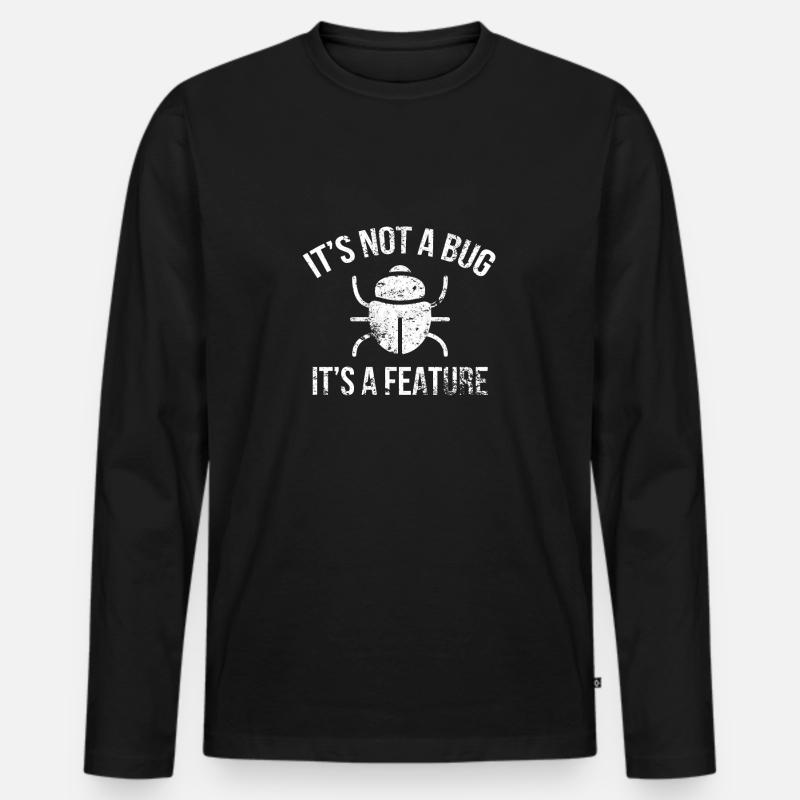 Bug Programmierer - Männer Premium Bio Langarmshirt - Schwarz