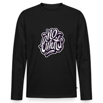 AUCUNE LIMITE Imprimer - T-shirt manches longues Premium bio Homme - noir - Devant - Nico (187cm)