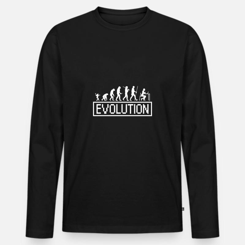 Evolution Computer Geschenk - Männer Premium Bio Langarmshirt - Schwarz