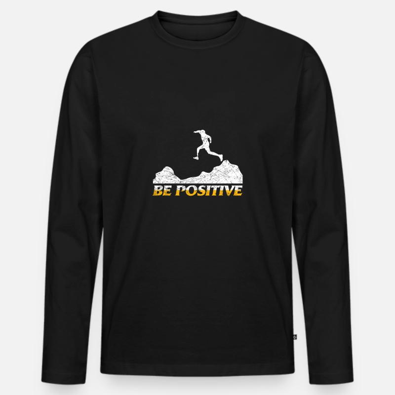 Läufer Prothese Bein - Männer Premium Bio Langarmshirt - Schwarz