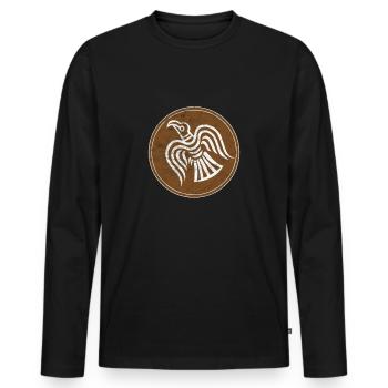 Viking Early Middle Ages reenactment raven - Men's Premium Organic Long Sleeve Shirt - black - Front - Nico (187cm)
