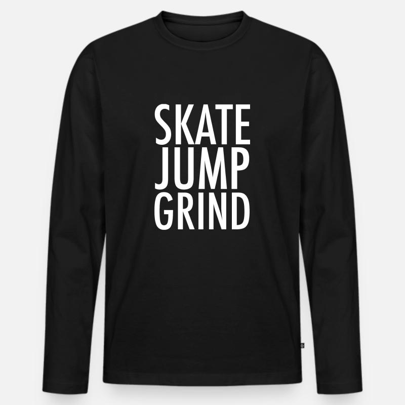 Skate Jump Grind - Männer Premium Bio Langarmshirt - Schwarz