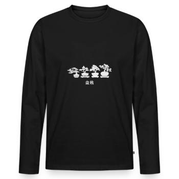 Bonsaï nature éléments d'art jardin chinois - T-shirt manches longues Premium bio Homme - noir - Devant - Nico (187cm)