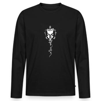 bouddhisme - T-shirt manches longues Premium bio Homme - noir - Devant - Nico (187cm)