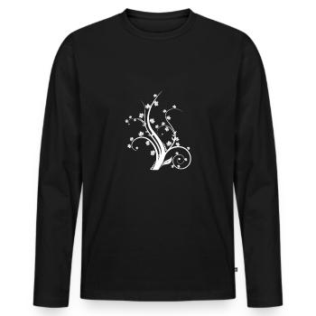 Herbst - Männer Premium Bio Langarmshirt - Schwarz - Vorne - Nico (187cm)