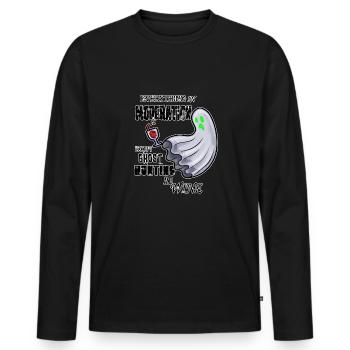 Hunting and Wine Wine Ghosts Hunt Halloween joke - Men's Premium Organic Long Sleeve Shirt - black - Front - Nico (187cm)