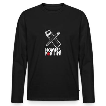 Homies for life cadeau de chemise - T-shirt manches longues Premium bio Homme - noir - Devant - Nico (187cm)