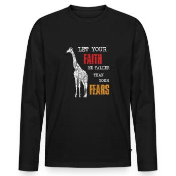 Girafes disant - T-shirt manches longues Premium bio Homme - noir - Devant - Nico (187cm)