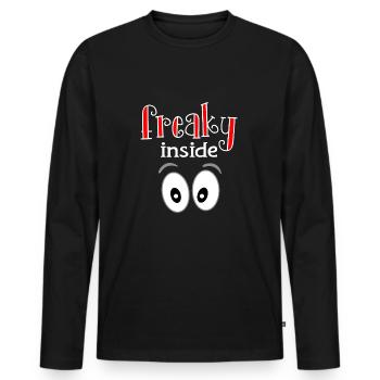 Freaky Inside. Freaks Freak Shirt Nerd crazy - Männer Premium Bio Langarmshirt - Schwarz - Vorne - Nico (187cm)