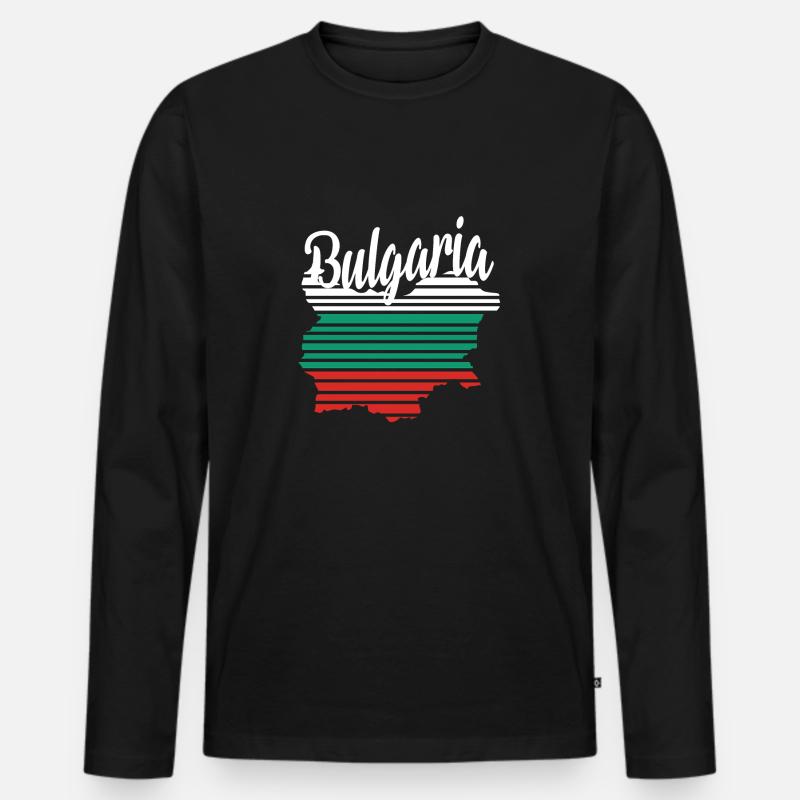 Bulgaria - Männer Premium Bio Langarmshirt - Schwarz