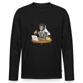 Progammers Monkey Code Monkey Coding Monkeys - Men's Premium Organic Long Sleeve Shirt - black - Front - Nico (187cm)