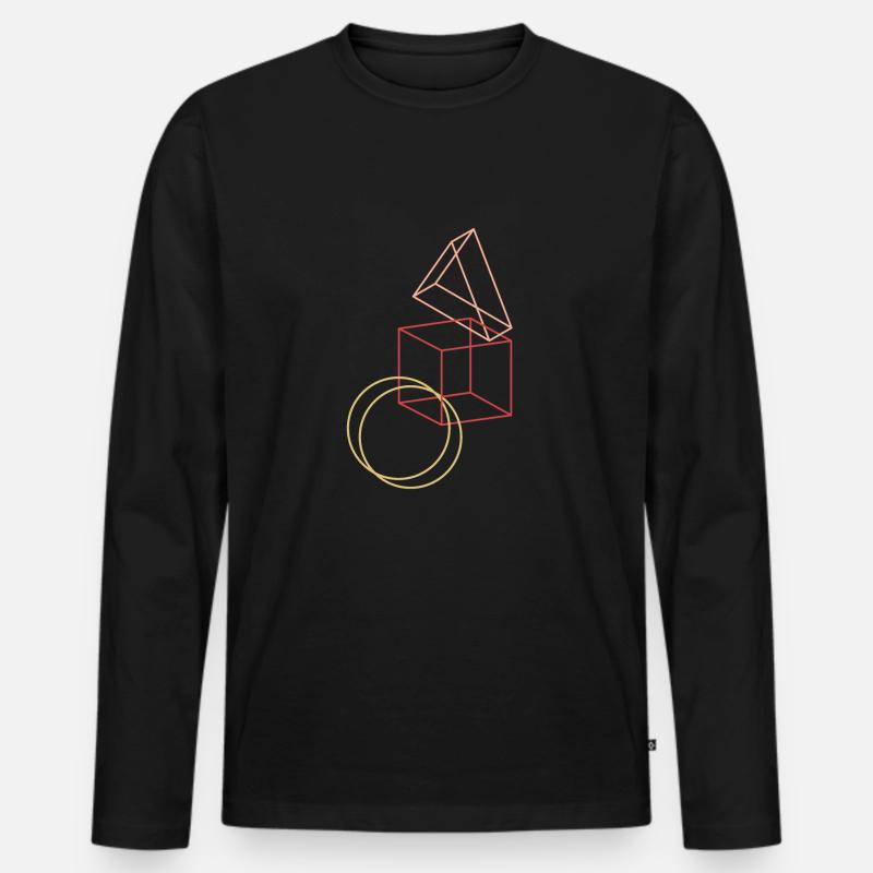 Geometrische Formen - Männer Premium Bio Langarmshirt - Schwarz