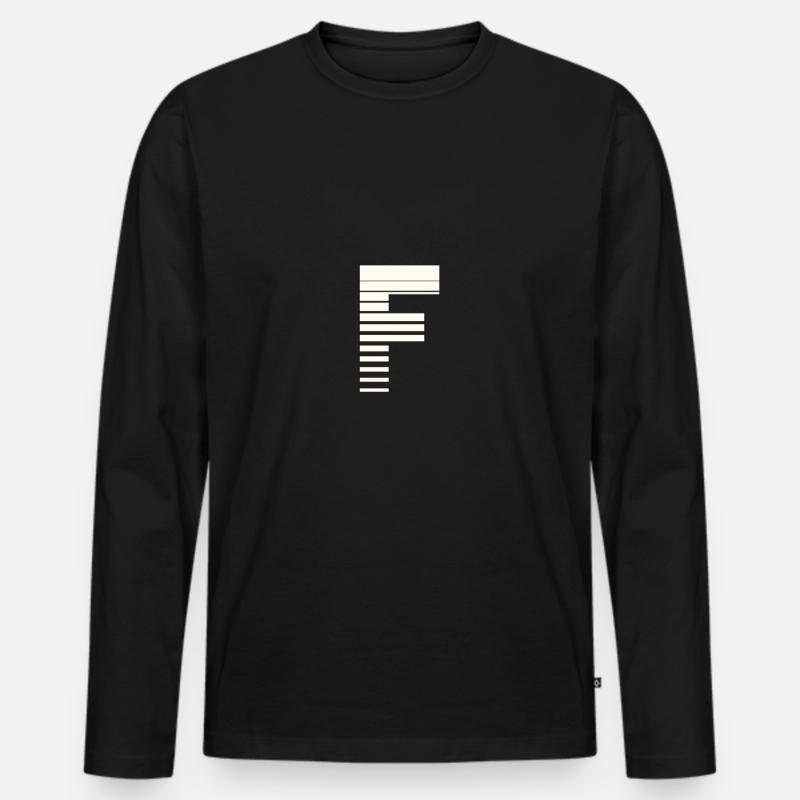Buchstabe F - Männer Premium Bio Langarmshirt - Schwarz