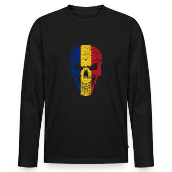 Romania - Men's Premium Organic Long Sleeve Shirt - black - Front - Nico (187cm)