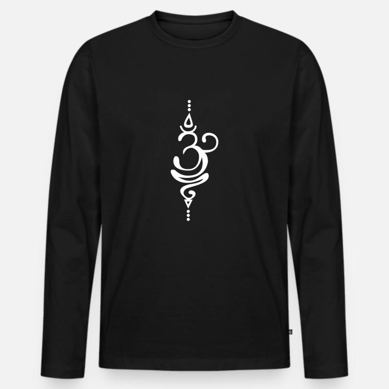 Buddha Symbol - Männer Premium Bio Langarmshirt - Schwarz