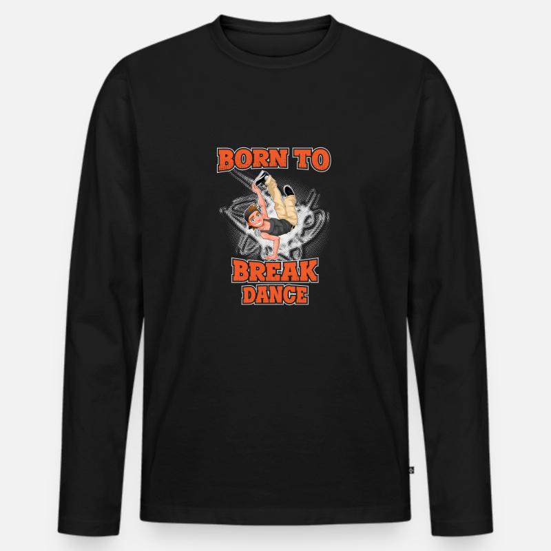 Breakdance - Männer Premium Bio Langarmshirt - Schwarz