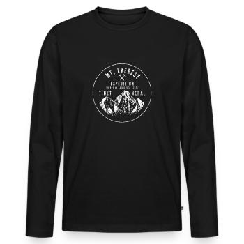 Everest Expedition - Men's Premium Organic Long Sleeve Shirt - black - Front - Nico (187cm)