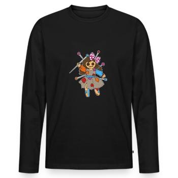 Voodoo Doll Dolly Invoque Spell Curse - T-shirt manches longues Premium bio Homme - noir - Devant - Nico (187cm)