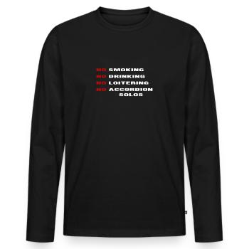 No Accordion Solos - Funny Design - Men's Premium Organic Long Sleeve Shirt - black - Front - Nico (187cm)
