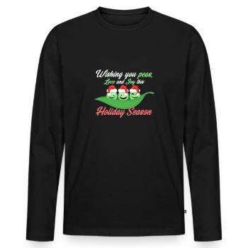Christmas peas - Men's Premium Organic Long Sleeve Shirt - black - Front - Nico (187cm)