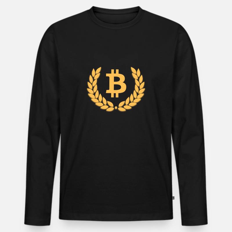 Bitcoin - Männer Premium Bio Langarmshirt - Schwarz