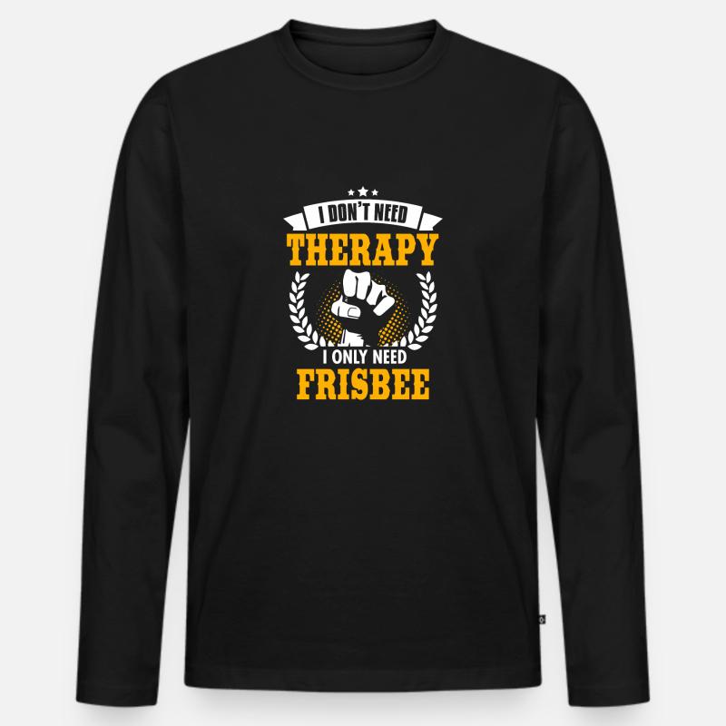 Frisbee - Männer Premium Bio Langarmshirt - Schwarz