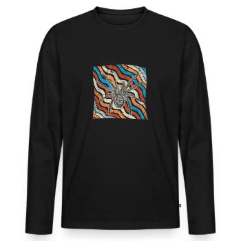 Spinne - Männer Premium Bio Langarmshirt - Schwarz - Vorne - Nico (187cm)