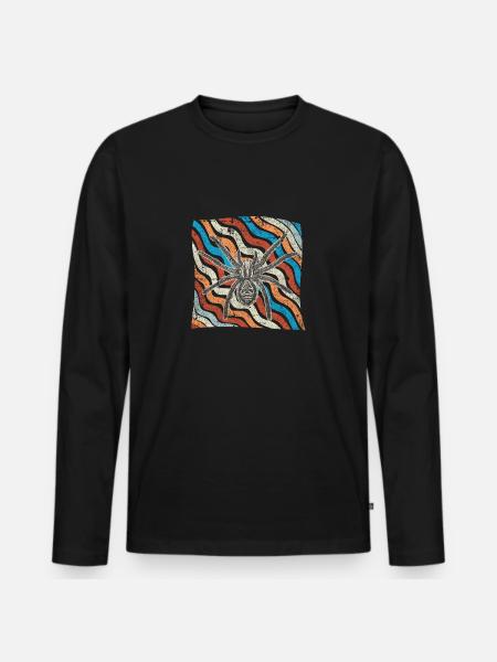 Spinne - Männer Premium Bio Langarmshirt - Schwarz