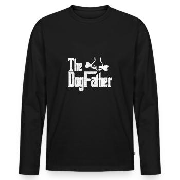 Le chien père chien d’aboyer cadeau - T-shirt manches longues Premium bio Homme - noir - Devant - Nico (187cm)