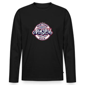 New York City, New York - Männer Premium Bio Langarmshirt - Schwarz - Vorne - Nico (187cm)