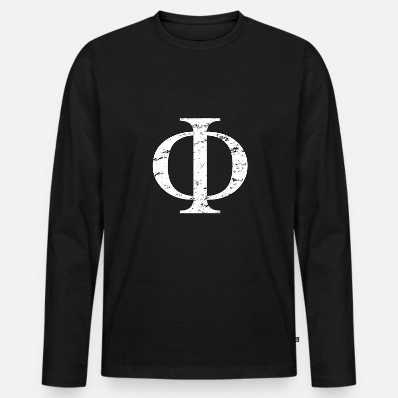 Vintage Phi-Symbol-Geschenk-griechische Alphabet-Schwesternschaft - Männer Premium Bio Langarmshirt - Schwarz